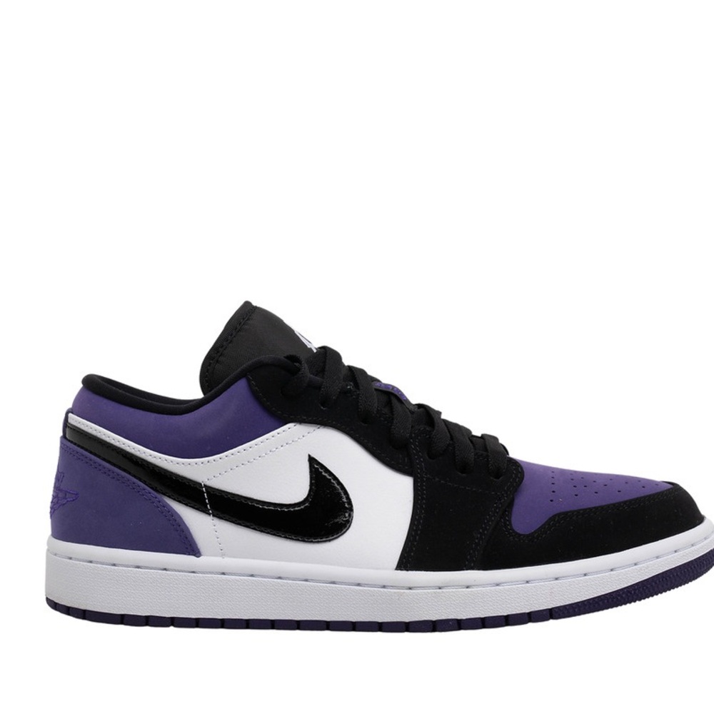 Air Jordan 1 Low Black and Purple Sneakers
